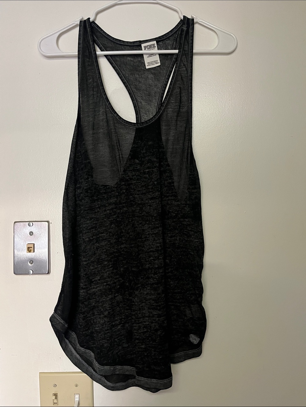 PINK Victoria's Secret Black Racerback Tank Top